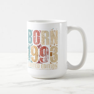 Mug de café d'anniversaire vintage 1993 - Vieilli