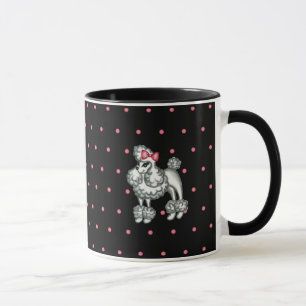 Mug de café de caniche rétro
