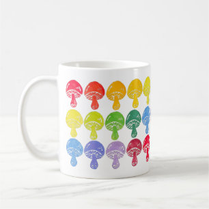 Mug de café de champignons arc-en-ciel