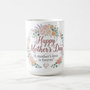 Mug de café de la fête des mères à motif floral aq