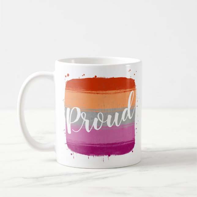 Mug de café de la fierté du drapeau lesbienne (Gauche)