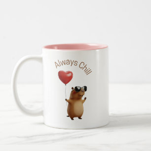 Mug de café de la Saint-Valentin Capybara Mignon T