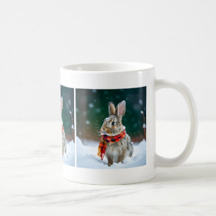 Mug de café de lapin d'hiver