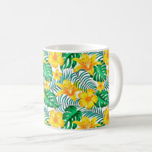 Mug de café de palmes tropicales
