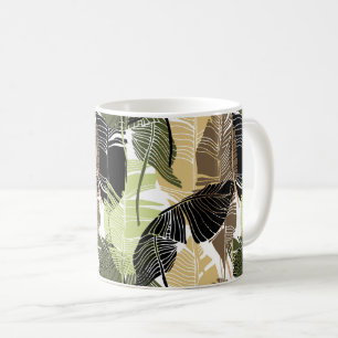 Mug de café de palmes tropicales