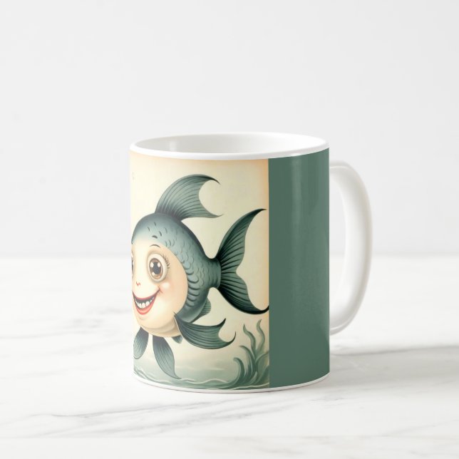 Mug de café de poisson ridicule (Devant droit)