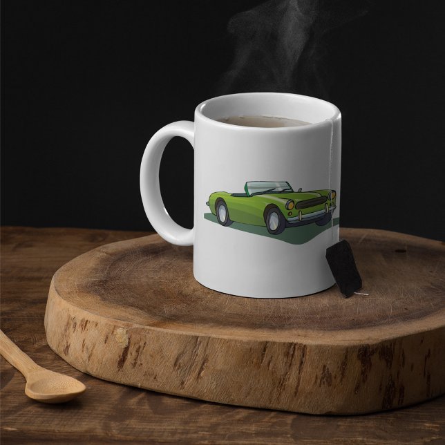 Mug de café de voiture verte convertible rétro (Créateur téléchargé)