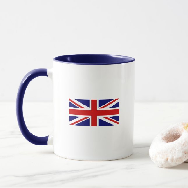 Mug de café Drapeau Union Jack Royaume-Uni (Avec donut)