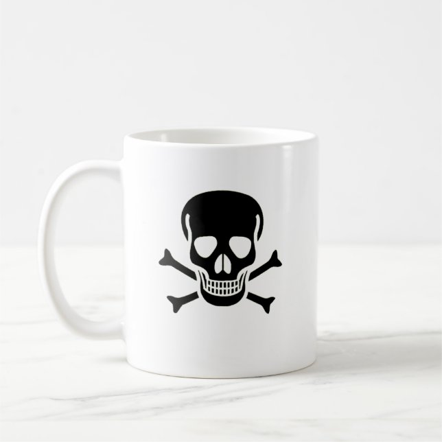 Mug de café du crâne noir (Gauche)