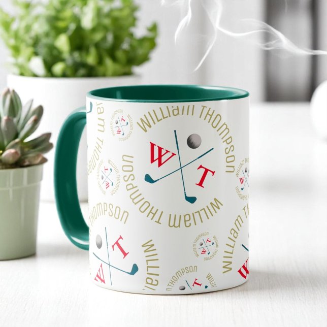 Mug de café élégant pour un golfeur (motif de logo (Créateur téléchargé)