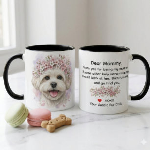 Mug de café en art aquarelle Couronne de fleurs po