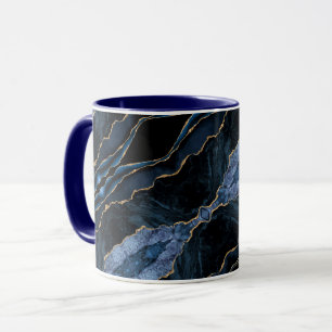 Mug de café en or bleu marine