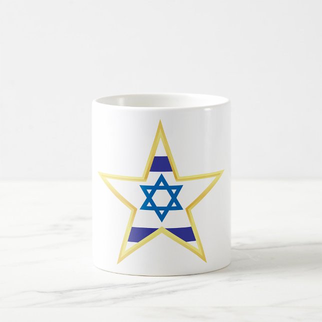 Mug de café étoile d'or Israël (Créateur téléchargé)
