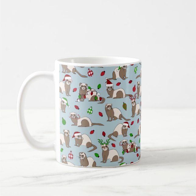 Mug de café Ferret de Noël (Gauche)