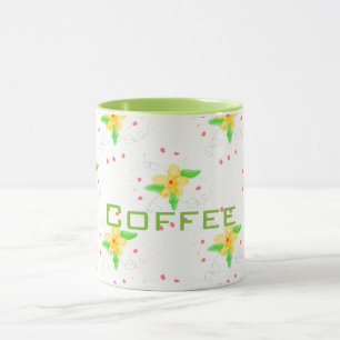 Mug de café Floral jaune