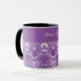Mug de café floral pourpre