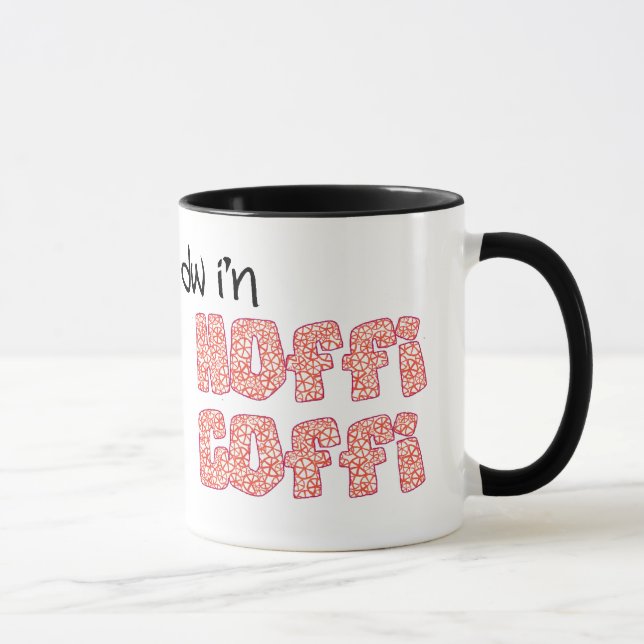 Mug de café gallois : Hoffi Coffi Red Pinwheel Mot (Droite)