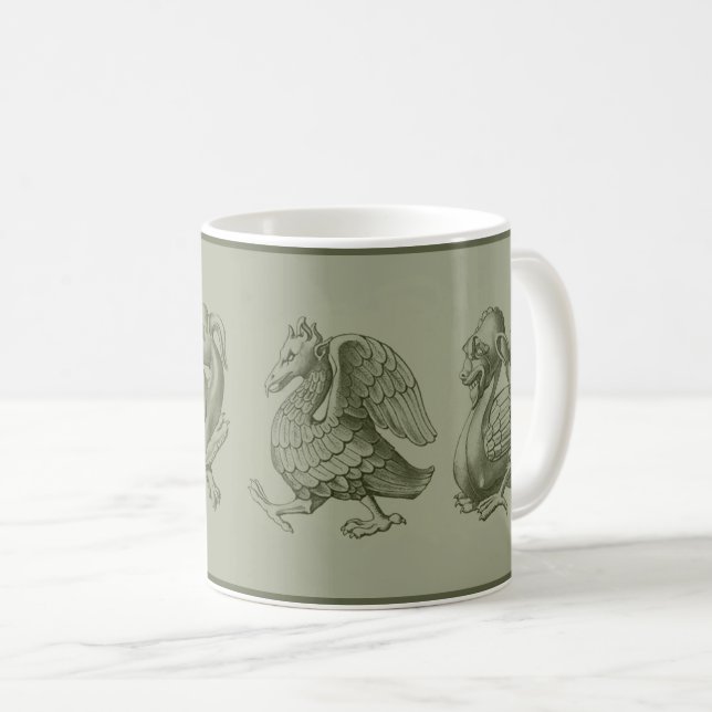 Mug de café Gargoyles vert (Devant droit)