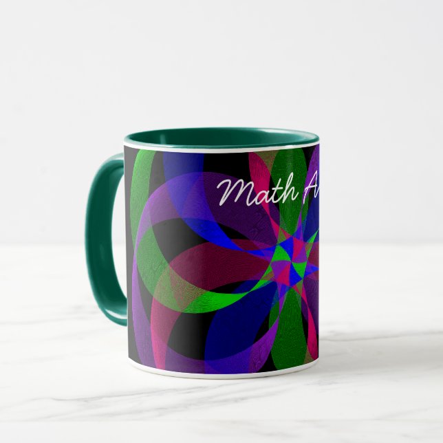 Mug de café géométrique hybride 2D 3D (Devant gauche)