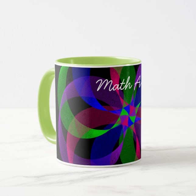 Mug de café géométrique hybride 2D 3D (Devant gauche)