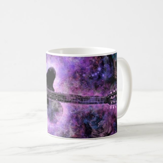 Mug de café guitare romantique (Devant droit)