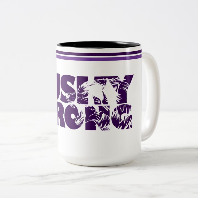 Mug de café Husky Strong (Devant droit)
