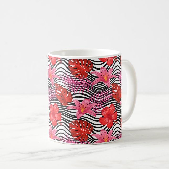 Mug de café imprimé tropical (Devant droit)