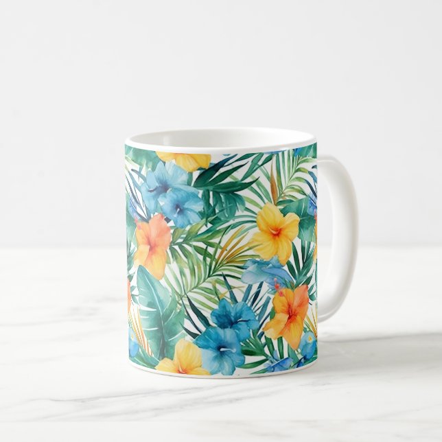 Mug de café imprimé tropical (Devant droit)