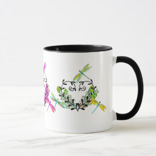 Mug de café inspirée de la libellule multicolore