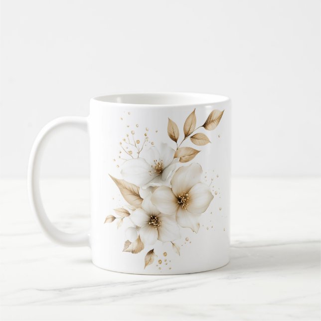 Mug de café ivoire floral (Gauche)
