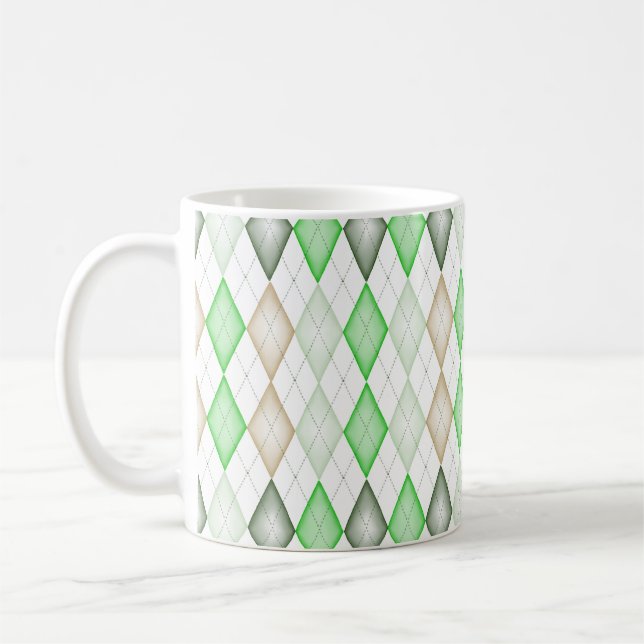 Mug de café Jacquard vert (Gauche)