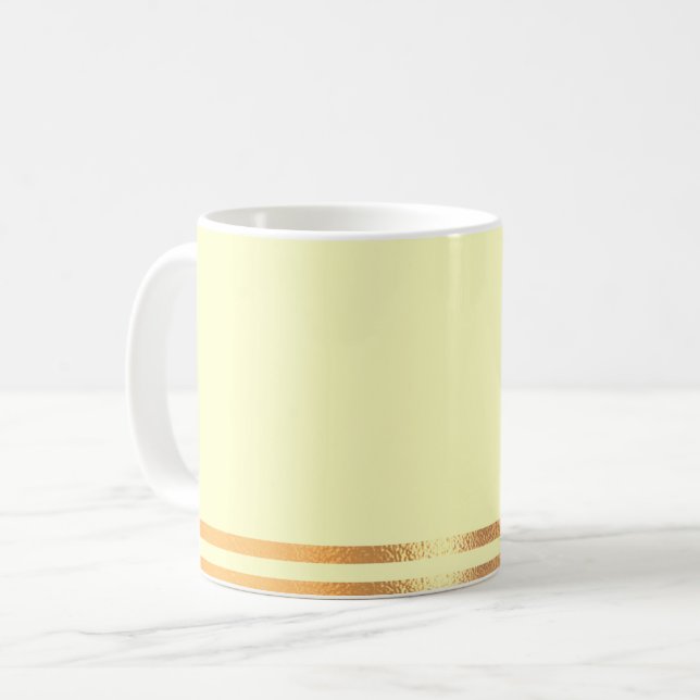 Mug de café jaune et or (Devant gauche)