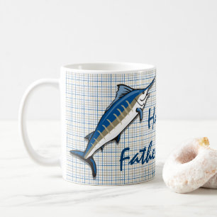 Mug de café - Marlin bleu sur Plaid