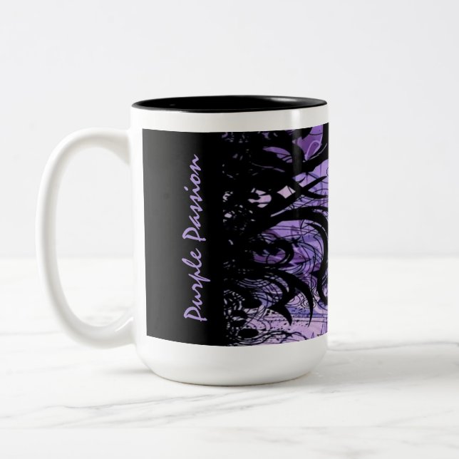 Mug de café Motif de goth noir et pourpre (Gauche)