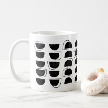 Mug de café noir et blanc Abstrait