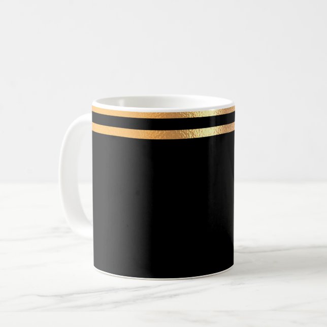 Mug de café noir et or (Devant gauche)