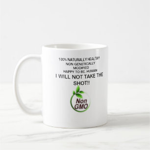 Mug de café non OGM, sain et heureux