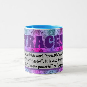 Mug de café - Oiseaux et fleurs (Noms-Tracy)