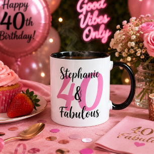 Mug de café personnalisé 40 ans et fabuleux pour a