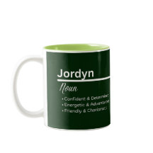 Mug de café personnalisé au nom Jordyn