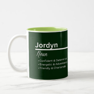 Mug de café personnalisé au nom Jordyn