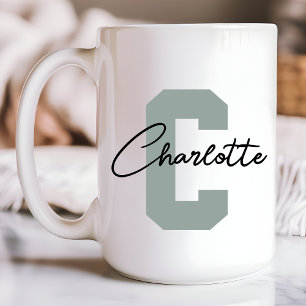 Mug de café personnalisé avec monogramme, cadeau d