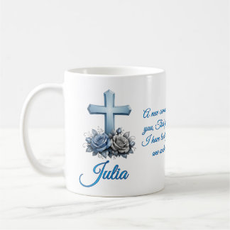 Mug de café personnalisé avec rose Jean 13:34