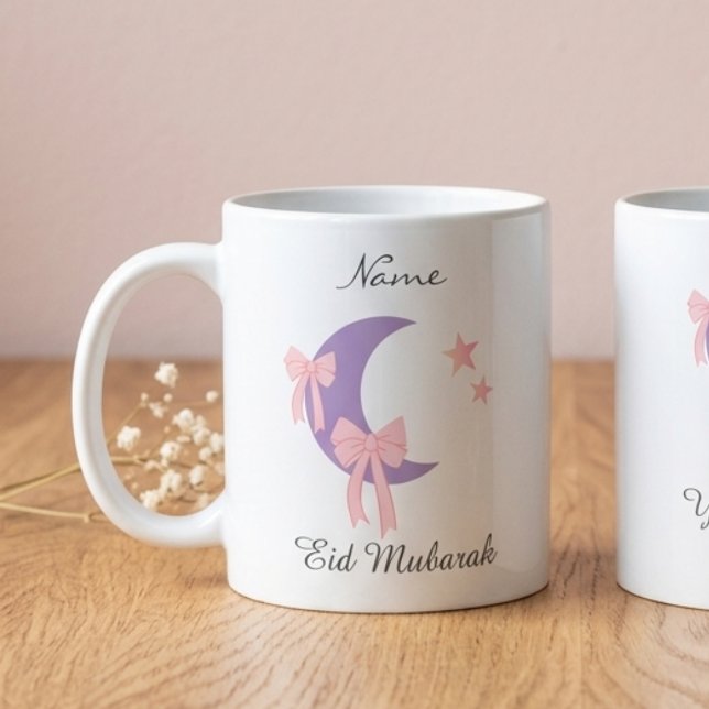 Mug de café personnalisé Eid en forme de lune avec (Créateur téléchargé)