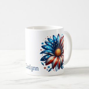 Mug de café personnalisé Fête du 14 juillet floral