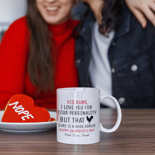 Mug de café personnalisé pour la Saint-Valentin, M
