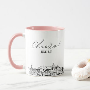Mug de café personnalisé pour mariage avec vue sur