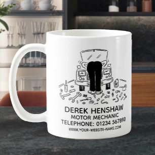 Mug de café promotionnel pour mécanicien automobil