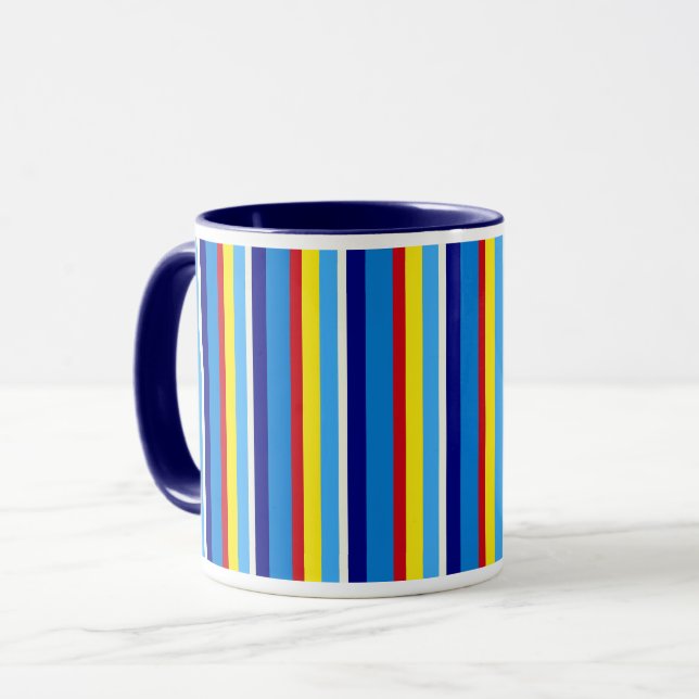 Mug de café rétro à rayures (Devant gauche)