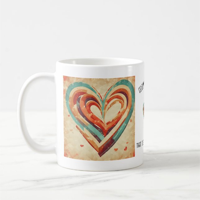 Mug de café rétro en forme de coeur (Gauche)